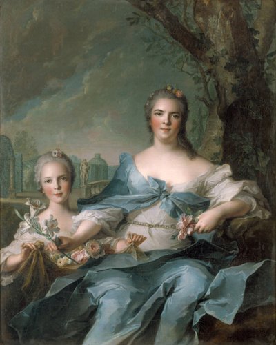 La duchesse de Parme et de Plaisance, Louise Élisabeth de France, et sa fille, la princesse Isabelle de Parme - Jean Marc Nattier